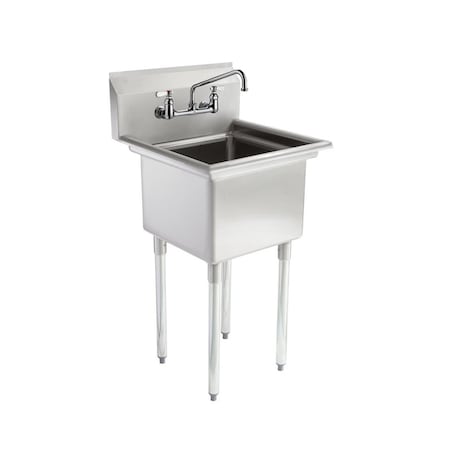 Amgood Stainless Steel Utility Sink-1 Compartment with 10 in. Faucet. SINK 141611 - FAUCET
